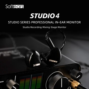 Softears Studio4 4BA Sürücü Kulak Monitörler Kulaklık Dört Sürücü Üç Yollu Crossover Profesyonel HıFı IEMs Stüdyo Izleme