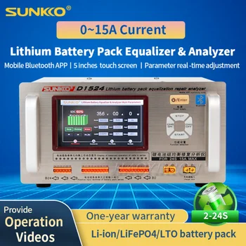 SUNKKO D1524 15A yüksek akım lityum pil ekolayzır basınç farkı tamir dengeleyici pil ekolayzır araç bakım
