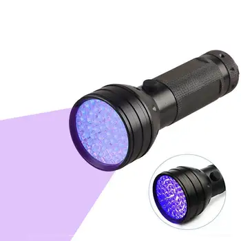 Topcom 395NM UV el feneri siyah ışık Blacklight dedektörü köpek idrar ultraviyole el feneri 51 LED UV el feneri ultraviyole