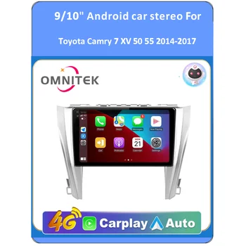 Toyota Camry 7 XV için OMNITEK Android 12.0 50 55 2014 - 2017 Araba Radyo Multimedya Video Oynatıcı Navigasyon GPS 2Din Hıçbır DVD