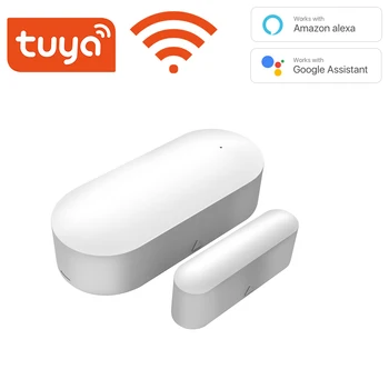 Tuya Akıllı WiFi / Zigbee Kapı Sensörü Kapı Açık / Kapalı Dedektörleri Wifi Ev Alarmı İle Uyumlu Alexa Google Ev Akıllı Yaşam App