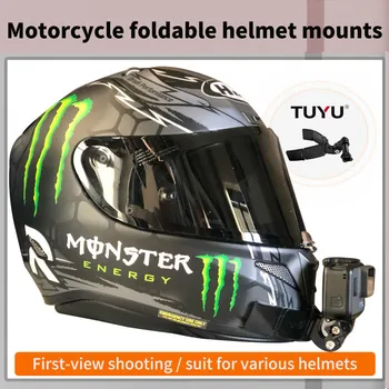 TUYU için ınsta360 bir x2 motosiklet dağı bisiklet kaskı çene kayışı dağı GoPro Max hero 10 DJI sj4000 H9 Kamera Aksesuarları
