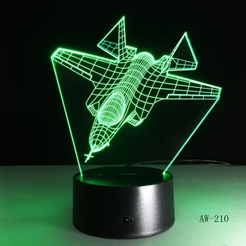 Uçak Serisi 3D Lamba USB LED Gece Lambası Helikopter Modelleme Masa lamba aksesuarı Hava Uçağı Hediye Çocuklar İçin Ev Dekor 210