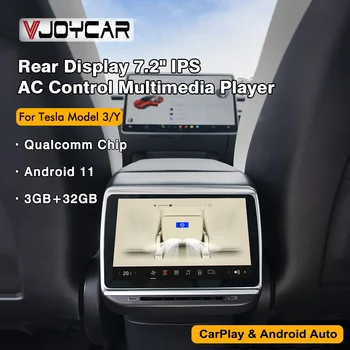 Vjoycar arka Koltukta eğlence ekran oyuncu Tesla Modeli 3/Y Arka Ekran A/C kontrol koltuk ısı ayarlamak Carplay Android Otomatik