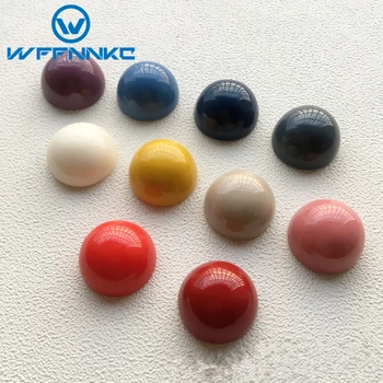 WFFNNKC 10-20 Adet Renkli Parlak Yarım Daire Flatback Reçine DIY düğme küpe Kulak Damlası Dekor Yama Giyim Dikiş El Sanatları Malzemeleri
