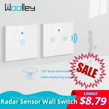 Woolley Radar Sensörü Duvar Anahtarı WiFi Akıllı Dokunmatik Panel Hareket Sensörü ile Kapalı Sundurma ışık anahtarı Akıllı Ev Otomasyonu için