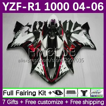 YAMAHA İçin Fairing YZF-R1 YZF1000 YZF R1 R 1 1000 CC 137No. 82 1000CC YZFR1 04 05 06 YZF-1000 2004 2005 2006 Vücut Kırmızı siyah