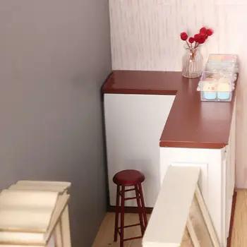 Yaratıcı Oyun Evi Oyuncak Simüle Dollhouse Bar Sayacı Çevre Dostu Süslemeleri Mini Bar Sayacı Modeli