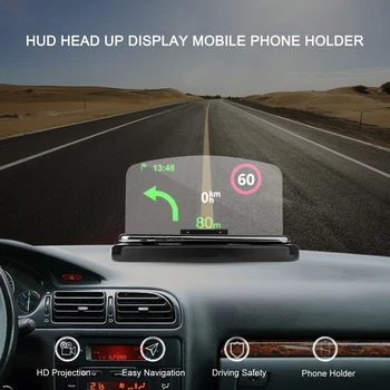 Yeni Kablosuz Şarj HUD HEAD Up Display Araç Hız Projektör Araba telefon standı HUD Araç Telefonu Navigasyon Braketi Desteği