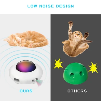 Yeni UFO İnteraktif Kedi Oyuncak USB Şarj Pet Pikap Alıcı Eğitim Oyuncaklar Akıllı Dönen Tüy Şarj Yavru Kedi Oyuncak Kapalı
