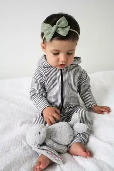 Yenidoğan Bebek Kız Erkek Sonbahar Giysileri Set Fermuar Hoodies Romper Tulum Kıyafetler