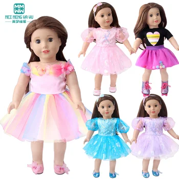 Yenidoğan oyuncak bebek giysileri Moda gazlı bez elbiseler, parlak elbiseler, mayolar 17-18 inç amerikan oyuncak bebek oyuncak aksesuarları hediye kız