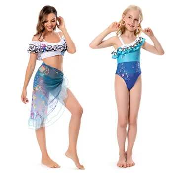 Yetişkin / Çocuklar Mirabel Cosplay Kostüm Kadınlar Kız Mayo Yaz plaj elbisesi Tulum Mayo Cadılar Bayramı Karnaval Parti Kıyafetleri