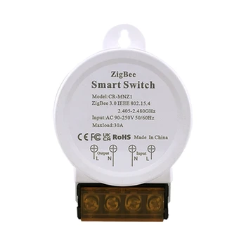 Zigbee akıllı anahtar ışık Tuya / Akıllı Yaşam App Desteği Ses Kontrolü 30A Voltaj AC 90-250V
