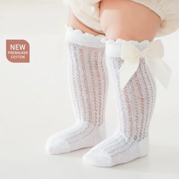 Çocuk Kız Kraliyet Tarzı Yay Diz Yüksek File Çorap.Bebek Yürümeye Başlayan İlmek Tüp Çorap Çocuk Hollow Out Çorap Sox 0-3Y Giysileri