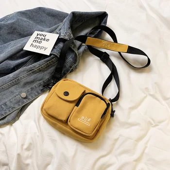 2023 Kanvas çanta kadın Japon Küçük Çanta Eğlence Yeni 2019 Moda omuzdan askili çanta Küçük Kare Çanta