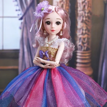 50cm Gerçekçi 3D Yanıp Sönen Gözler 18 Hareketli Eklemler BJD Bebek Prenses Elbise Kız Oyuncak Elbise Ayakkabı Bebek Oyuncak Kız Hediye