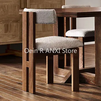 Ahşap Mutfak Yatak Odası yemek sandalyeleri İskandinav Kadife Tasarımcı Lüks Dresser Sandalye Modern Ergonomik Sedie Ev Mobilyaları WKYZ