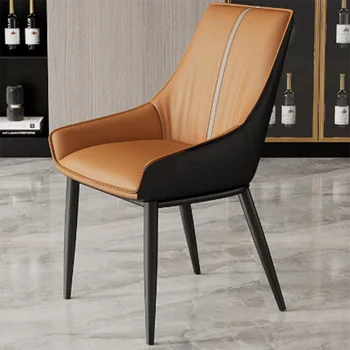 Modern Tasarım yemek Sandalyesi İtalyan Minimalist Geri Ergonomik Çelik Sandalye Ofis El Meubles De Salon yatak odası mobilyası WXH20XP
